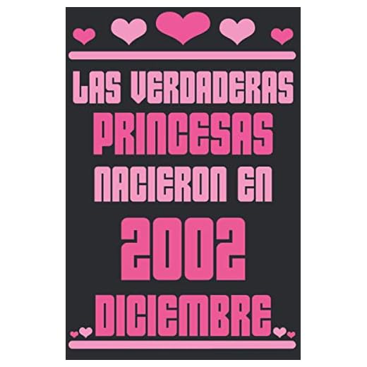 Las Verdaderas Princesas Nacieron en 2002 Diciembre: Regalo de cumpleaños de 18 años para mujeres cuaderno forrado cuaderno de cumpleaños regalo de, ... niñas, tía, novia , 6 * 9 pulgadas 120 pagina