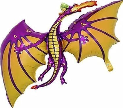 Toyland® 90cm (36") Purple Dragon Shaped Foil Balloon - Air or Helium - Children's Party Decoration