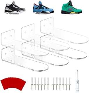 DAAIXC 6pcs Floating Shoe Rack,Acrylic Clear Wall Mounted Shoe Display Shelf,Display Shoe&Sneaker Collectible Mini Shoe Rack For Gaming Room Room Decor For Men