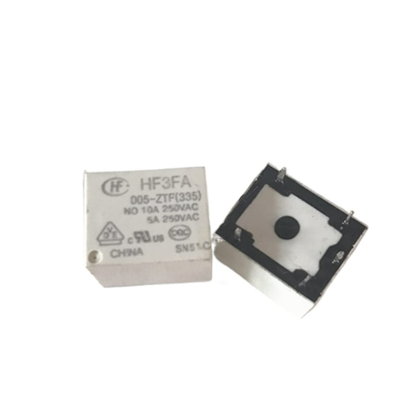 Relais HF3FA-005-HTF 5V DC 10A Composant Électronique 4 Broches PCB