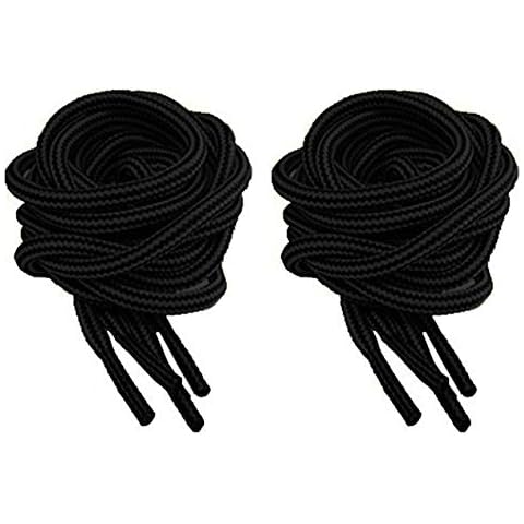 Smart Laces™ Strong Two PACK Black 140cm/55" Round Bootlaces For Work Boots, Walking Boots, Hiking Boots, Dr Martens, Steel Toe Caps, Grafters Work Boots Cover