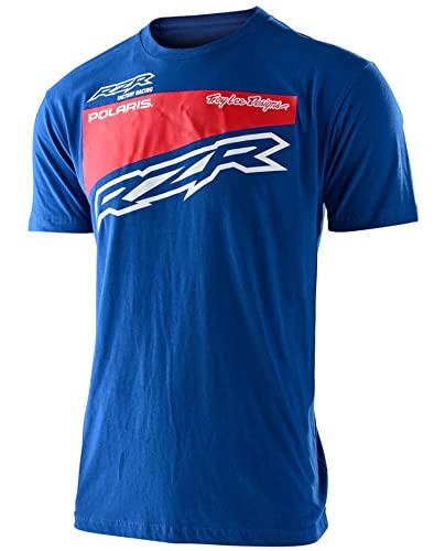Troy Lee Designs Mens Polaris Short Sleeve Tee, Motocross ATV Dirt Bike Collaboration, Adult (Large, Blue/Red)