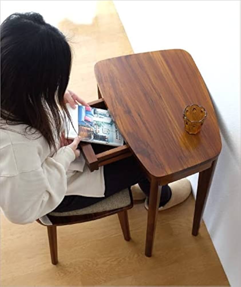 Amazon.co.jp: チーク デスク 机 無垢材 天然木 木製 シンプル