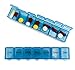 MEDIPILL - (Bleu) Pilulier Semainier MED-S7-B Français - UNE PIECE - 7 Jours / 7 Compartiments - Pilulier Hebdomadaire - Boîte à médicaments - Boîte à pilules cardio