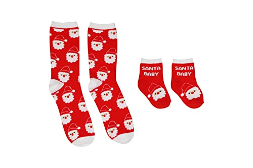Little Holly Unisex Baby Christmas Mom, Santa Baby Sock Set, One Size