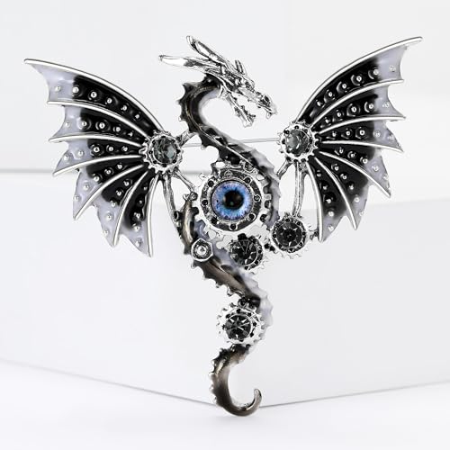 Image of WAKYME Dragon Brooch for Men Suit Lapel Enamel Pins for Suits Fashion Accessories Shirt Clip