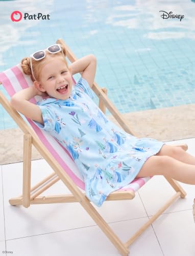 Image of Disney Princess Frozen Stitch Marvel Minnie Girl Swim Cover Up Terry Cloth Swimsuit Coverup Zip-up Bathing Suit Wrap Hooded