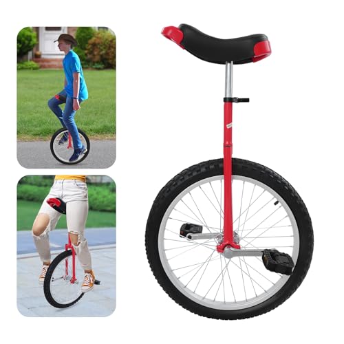 Image of DYNAMI Unicycle with Excellent Steel Frame,Leakproof Tire,Adjustable Height,Curved PU Seat,Mute Bearing,Anti-Slip Designs,for Outdoor Sports Fitness Exercise