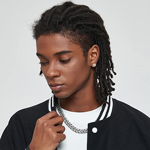 18k Gold Nugget Earrings for Men Cubic Zirconia Square Earrings for Men Women Hypoallergenic Jewelry2