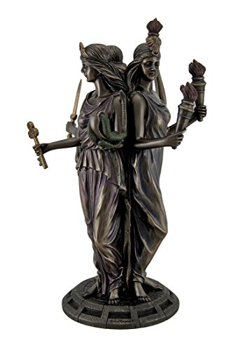 Estatua Griega Triple Diosa Hécate Acabado Bronce Grande miniatura 3