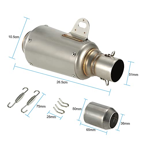 YIWENG tubo de da motocicleta 51 milímetros Universal Motocicleta geada aço inoxidável Silenciador T