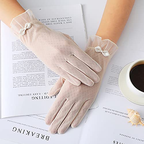 Guantes de mujer de encaje BeFur de seda de hielo con lazo elegante 2