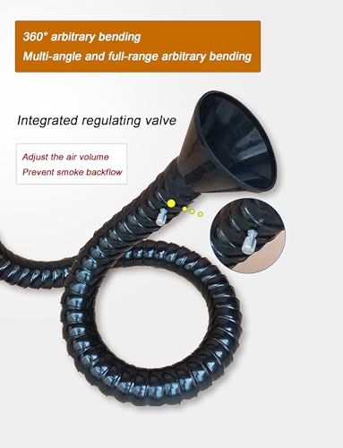 Brazo extractor de humos flexible con campana de captura, manguera articulada de eliminación de polvo para soldadura, taller, laboratorios y ventilación industrial