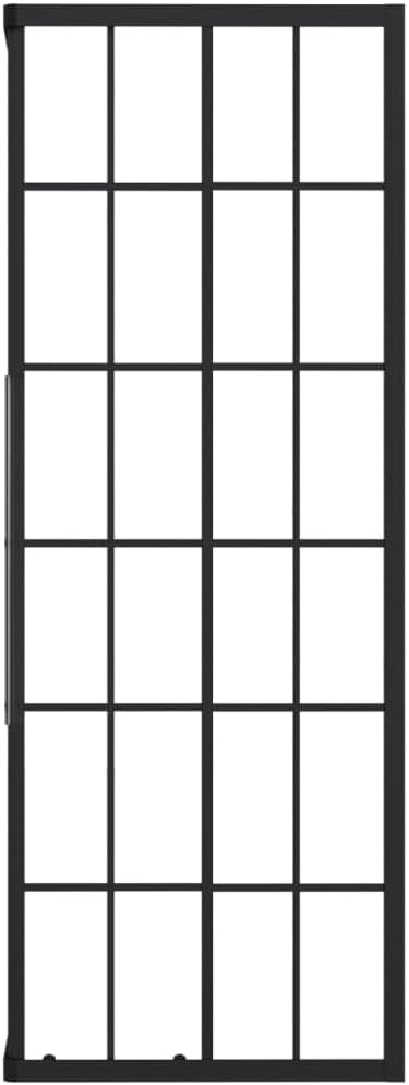 Shower Cabin 31.5 x 31.5 x 70.9 Inch, Square Glass Shower Enclosure with Black Grid Print, Aluminum Frame, Modern Walk-in Shower Screen for Bathroom