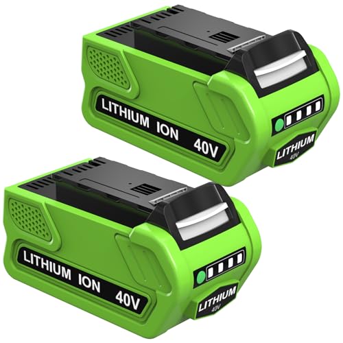 Image of 2Pack 40V 8.0Ah Battery Replacment for Greenworks 40V Battery Lithium Compatible with Greenworks G-MAX 40Volt 29462 29472 29252 25322 Cordless Tools(Green)