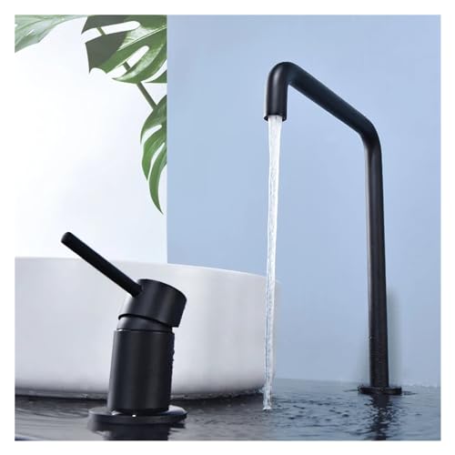 Robinet de lavabo chic de finition dorée supérieure avec double commande fixe deau chaude