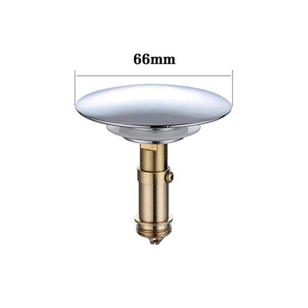 Salle De Bain ECSiNG 2x Bouchon De Vidange D'évier De Salle De Bain 66mm Bouchon De Bassin Pop Up Clic-Clac Pour Lavabo De Salle De Bain Évier Baignoire Cuisine Cuivre Chromé Bouchon