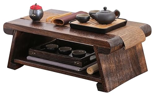 Table basse japonaise pliable marron 50x30cm pour optimiser l'espace