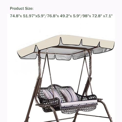 Toit de remplacement imperméable pour balancelle de jardin 2 ou 3 places
