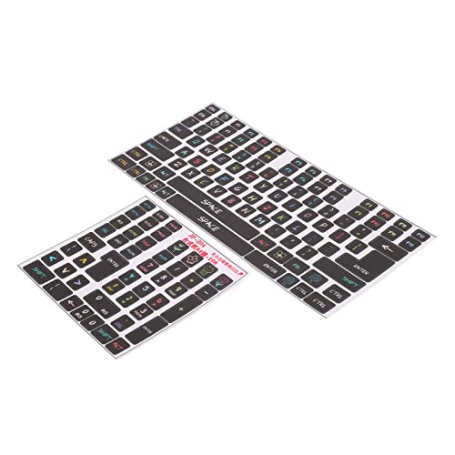 Pegatinas universales para teclado, negro y letras blancas miniatura 1