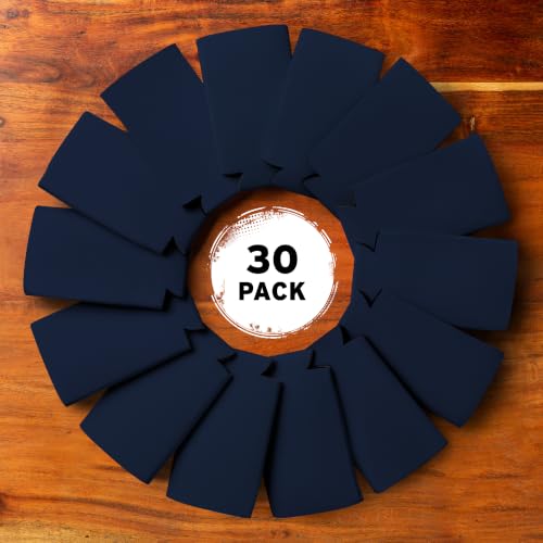 Image of Slim Can Cooler Sleeves (30-Pack) Soft Slim Can Koolie for White Claw Seltzer & Slim Beer - HTV Blanks for Vinyl Projects - Skinny Can Koolies Bulk - Tall Can Coolies for Slim Cans (Navy Blue)