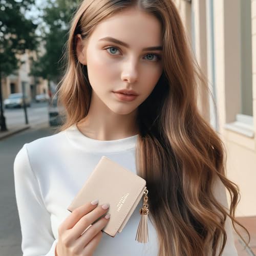 Image of Valentoria Womens Wallet Cute Elegant Long Slim Card Holder Case Minimalist Coin Purse Thin Tassels Zip Clutch Wallets for Girls Ladies | Cute