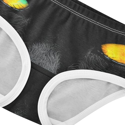 Girls Underwear Toddlers 2t Cotton Little Girl Panties Animal Briefs Girls Undies Glowing Yellow Cat Eyes Black4