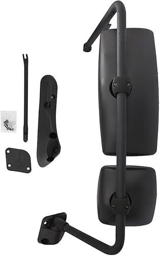 Yuanone - Conjunto de espejo de puerta negro para INTERNATIONAL 4300 4400 7400 7600 8500 8600 2002-2018, montaje de espejo lateral con brazo, lado