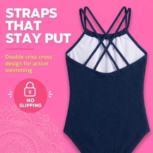 Image of Kanu Surf Girls Jasmine Beach Sport Halter One Piece Swimsuit