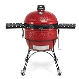 Kamado Joe BJ24RHC Big Joe II Charcoal Grill, 24 inch, Blaze Red