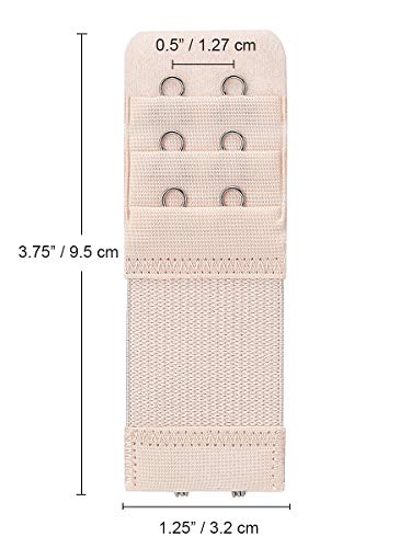 Akstore 6 Pieces Women's Soft Comfortable Elastic Bra Extenders Bra Extension Strap 2 Hook 3 Row Lady's Bra Extender Bra Band (Skin Color) #TOP1
