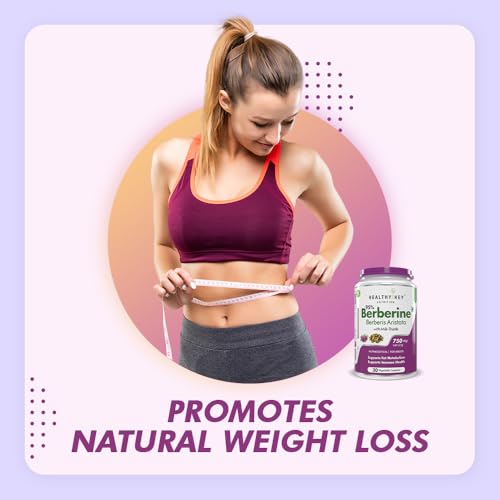 Image of HealthyHey Berberis - Berberine 95% with milk Thistle - Support Weight Management & Healthy Glucose Levels Supplements - 750 mg Veg. 30 Capsules