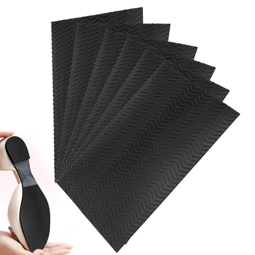 DEANKEJI Suelas para Zapatos de Goma, 6 Piezas Antideslizante Zapatos de Fondo, Negro Suela Antideslizante, Adecuado para la Mayoría de Suelas de Zapatos