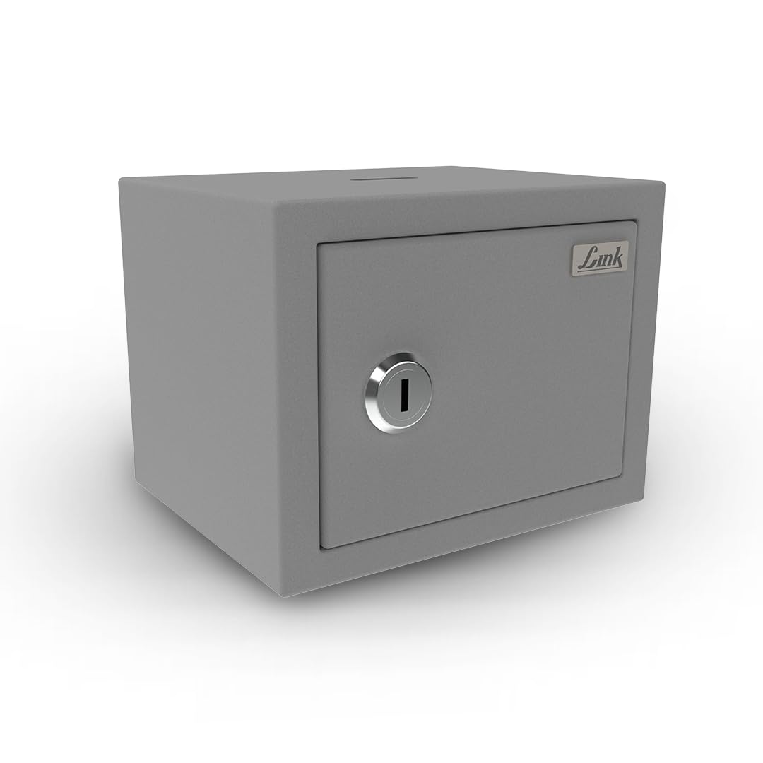 Link Smart Gullak Safe Locker for Home – 2L Capacity, Mechanical Key Access, Vibrant Design with 7 process Powder Coated Finish, CRCA Material, Laser Cut Design (Grey)-image-38