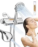 MakeFit Filtered Shower Head with Handheld Combo - Dual 2-in-1 Spa System with Massage and 10 Modes