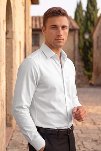 Image of Louis Philippe Men's Slim Fit Easy to Iron Everyday wear Premium Cotton Full Sleeve Solid Formal Shirt