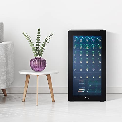 Danby DWC036A2BDB-6 3.3 Cu. Ft. Free Standing Wine Cooler, Holds 36 Bottles, Single Zone Drinks Fridge with Glass Door-Beverage Chiller for Kitchen, Home Bar, in Black on Fridge.com