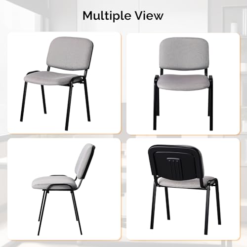 Image of VINGLI Waiting Room Stacking Chairs, 5-Pack Mesh Church Conference Stackable Chair Set, for Office Guest & Reception Meeting Rooms, Lobby, Simple&Space-Saving, Mesh-Grey
