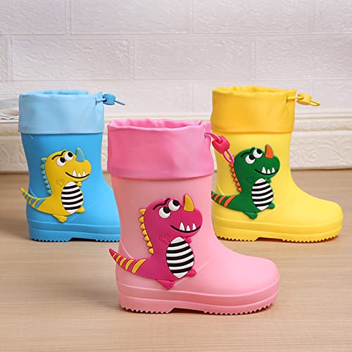 Classic Children Waterproof Rain Boots PVC Rubber Children Water Shoes Rain Boots Kids Baby Cartoon Outdoor Shoes (Yellow, 17.00)3