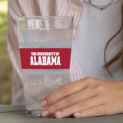 Image of Logo Brands NCAA 16 oz Pint Glass - Durable Glass With Bold Team Color- Chip-Resistant Rim Drinkware For Fans, Tailgates, Home Bars & Everyday Use