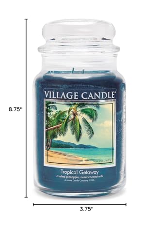 Village-Candle-Tropical-Getaway-Large-Apothecary-Jar-Scented-Candle-2125-oz Village Candle Tropical Getaway Large Apothecary Jar Scented Candle 2125 oz