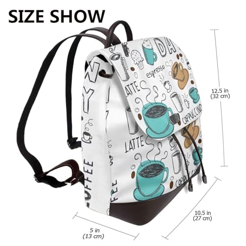 Sac à dos en cuir pour femme café imprimé chic et pratique au quotidien - 2