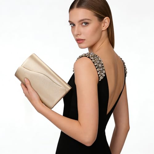 Image of Clutch Purses for Women Evening Bag Faux Suede Formal Party Wedding Cocktail Prom