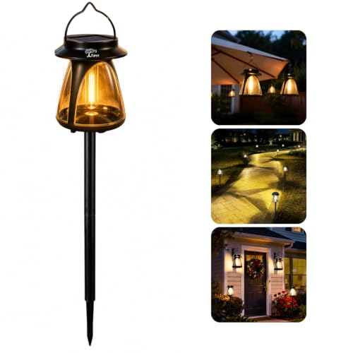 Image of Epyz Solar Light Outdoor Garden Pathway Stake Light, IP65 Waterproof for Walkway Yard Backyard Lawn Landscape Decorative Pack of 1, Warm Yellow
