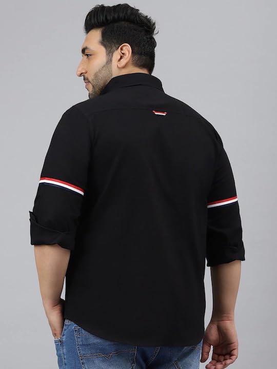 Image of Plus line Men Plus Size Stylish Solid Casual Shirts