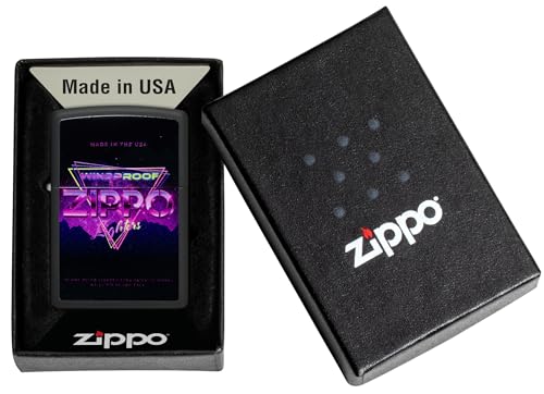 Image of Zippo Sign Design Black Matte, Pocket Windproof Fuel Refillable Lighter, BIS Certified
