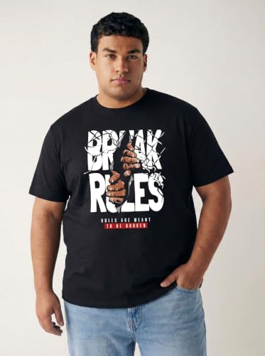 Image of Toodlegram Men Plus Size Printed Cotton T-Shirt for Men Regular Fit 3XL-10XL Half Sleeve