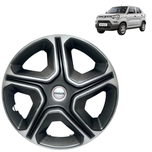 Image of Prigan SPRESSO Grey Silver Wheel Cover 14 inch for -Spresso (Set of 4 Pcs) (Press Fitting) Model Name- Nexon Grey Silver 14