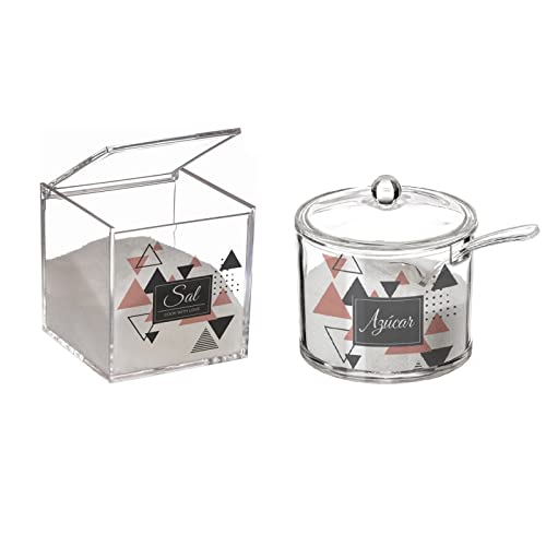 D,casa Salero y azucarero de Cocina Original metacrilato de diseño, recipientes acrilico Almacenamiento… - Moderno
