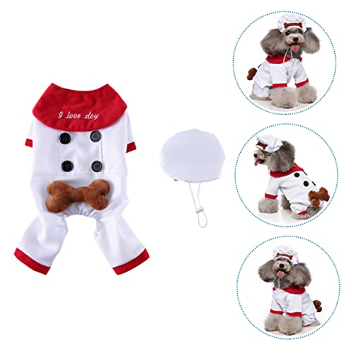 Disfraz divertido para perro tamaño M color blanco miniatura 3